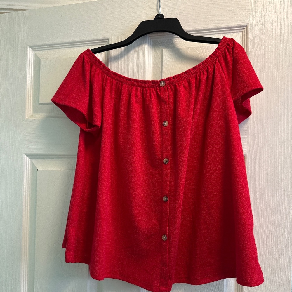 Popsugar off shoulder top Valentines top